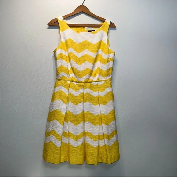 Just...Taylor | Dresses | Just Taylor Yellow White Stripe Lined Fit Flare A  Line Dress Size 6 Pockets | Poshmark